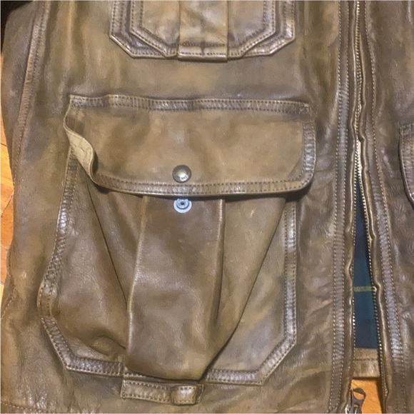 Vintage Roughneck Polo Ralph Lauren Aviator Distressed Leather Jacket XXL - Picture 9 of 12